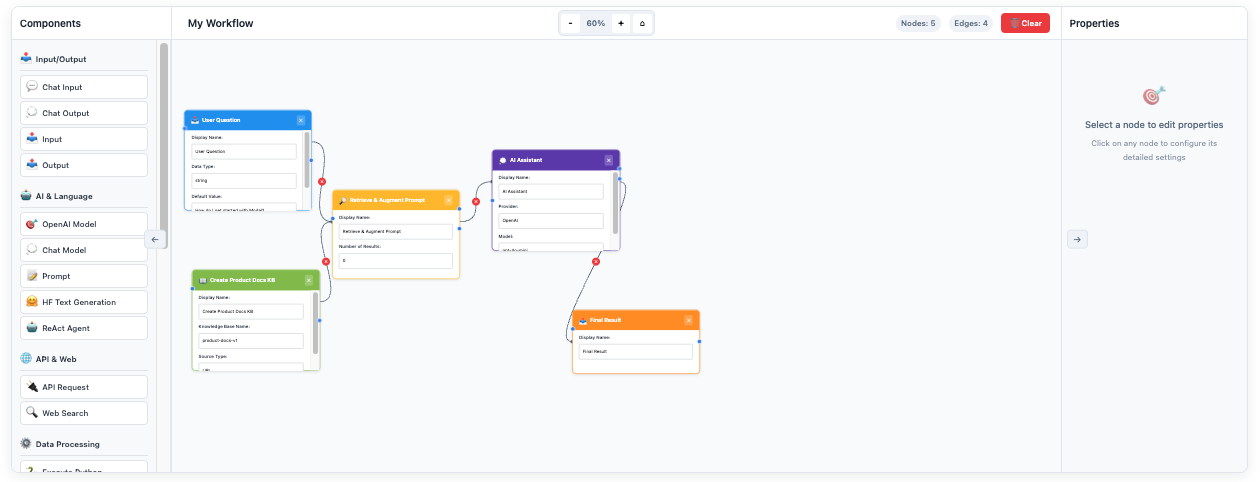 Visual Workflow Builder UI Screenshot